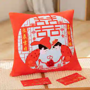 公主恋人 喜庆抱枕 靠枕靠垫 结婚摆件 玩偶周边