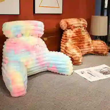 公主恋人 炫彩扎染卡通动物腰靠 靠枕 靠垫 玩偶周边