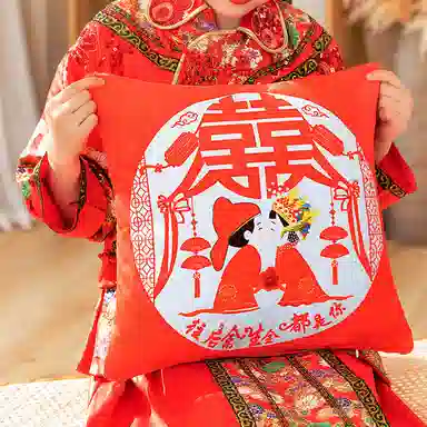 公主恋人 喜庆抱枕 靠枕靠垫 结婚摆件 玩偶周边