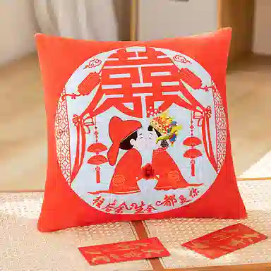 公主恋人 喜庆抱枕 靠枕靠垫 结婚摆件 玩偶周边