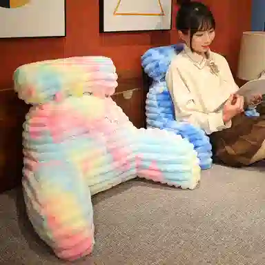 公主恋人 炫彩扎染卡通动物腰靠 靠枕 靠垫 玩偶周边