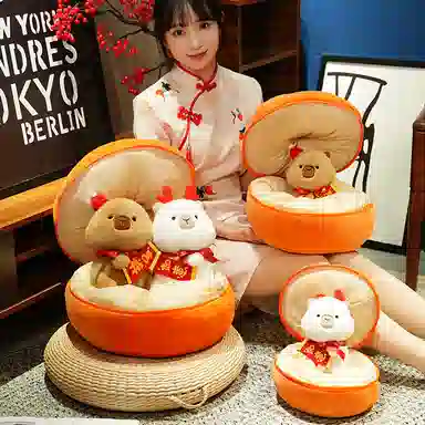 公主恋人 柿柿如意水豚系列 ”豚个好柿“卡皮巴拉 吉祥 玩偶 毛绒公仔