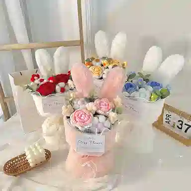 公主恋人 可爱兔耳花束 创意填充饱满 玩偶周边