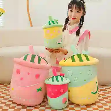 公主恋人 果汁奶茶杯抱枕 饮料靠枕 布娃娃 玩偶 毛绒公仔