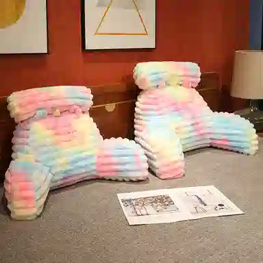 公主恋人 炫彩扎染卡通动物腰靠 靠枕 靠垫 玩偶周边