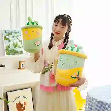 公主恋人 果汁奶茶杯抱枕 饮料靠枕 布娃娃 玩偶 毛绒公仔