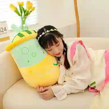 公主恋人 果汁奶茶杯抱枕 饮料靠枕 布娃娃 玩偶 毛绒公仔