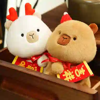 公主恋人 柿柿如意水豚系列 ”豚个好柿“卡皮巴拉 吉祥 玩偶 毛绒公仔