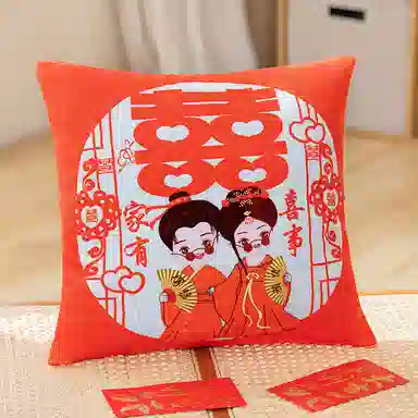 公主恋人 喜庆抱枕 靠枕靠垫 结婚摆件 玩偶周边