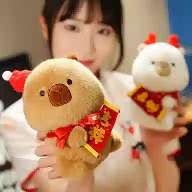 公主恋人 柿柿如意水豚系列 ”豚个好柿“卡皮巴拉 吉祥 玩偶 毛绒公仔