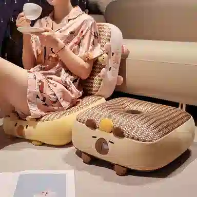 公主恋人 卡皮巴拉冰藤蒲团坐垫 玩偶周边