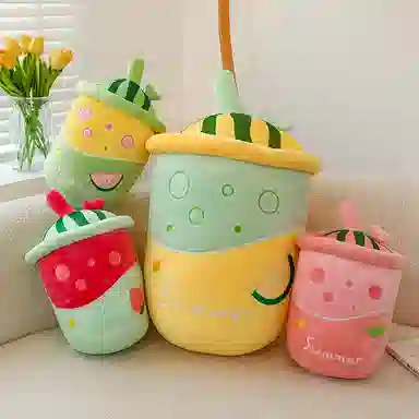 公主恋人 果汁奶茶杯抱枕 饮料靠枕 布娃娃 玩偶 毛绒公仔