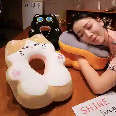 公主恋人 卡通猫咪午睡枕 抱枕 玩偶周边