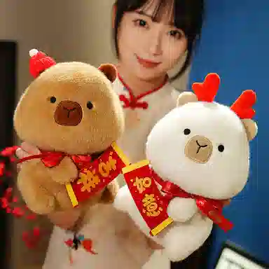 公主恋人 柿柿如意水豚系列 ”豚个好柿“卡皮巴拉 吉祥 玩偶 毛绒公仔