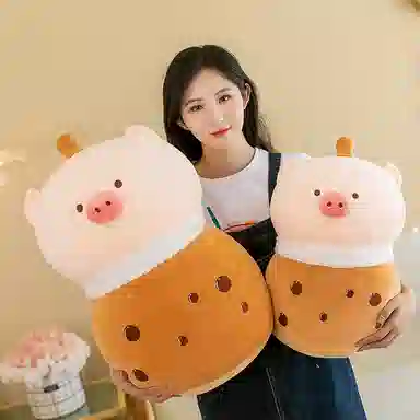 公主恋人 珍珠奶茶猪 呆萌可爱  布娃娃  搂抱猪 玩偶 毛绒公仔