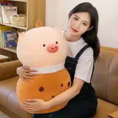 公主恋人 珍珠奶茶猪 呆萌可爱  布娃娃  搂抱猪 玩偶 毛绒公仔
