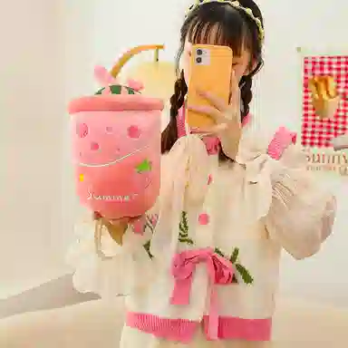 公主恋人 果汁奶茶杯抱枕 饮料靠枕 布娃娃 玩偶 毛绒公仔
