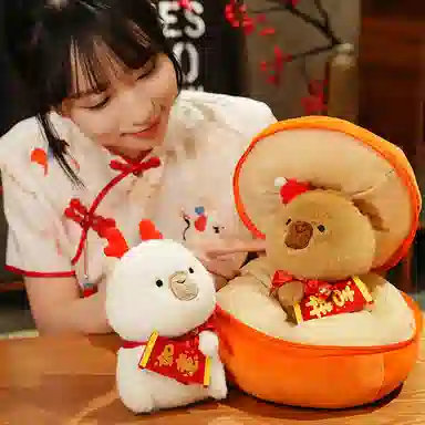 公主恋人 柿柿如意水豚系列 ”豚个好柿“卡皮巴拉 吉祥 玩偶 毛绒公仔