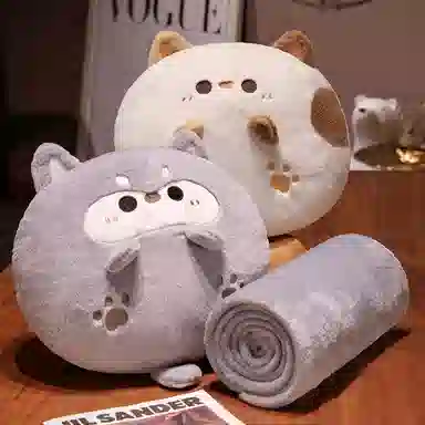 公主恋人 可爱小动物三用抱枕毯 玩偶周边