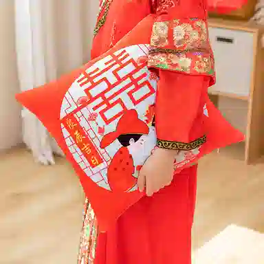 公主恋人 喜庆抱枕 靠枕靠垫 结婚摆件 玩偶周边