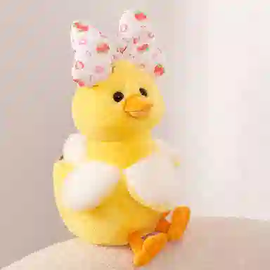 公主恋人 卡通可爱香蕉鸭蝴蝶结款抱枕 创意布娃娃 玩偶 毛绒公仔