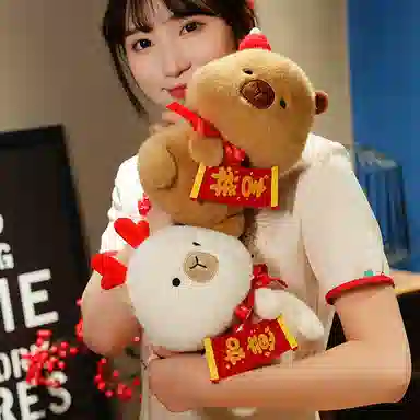 公主恋人 柿柿如意水豚系列 ”豚个好柿“卡皮巴拉 吉祥 玩偶 毛绒公仔