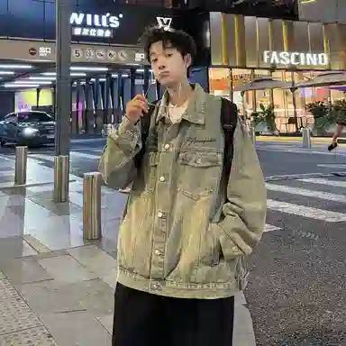 7 SEVFUN Vintage Graffiti Denim Jacket