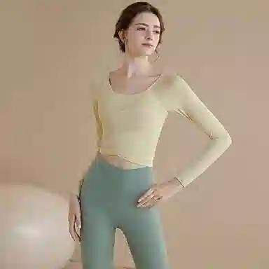 达兹 瑜伽带胸垫长袖运动训练服健身衣 女款