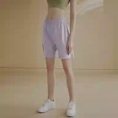 达兹 美式纯色松紧腰宽松舒适跑步瑜伽训练运动短裤 女款