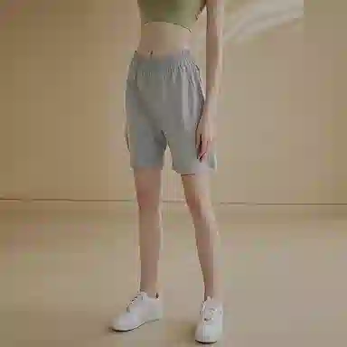 达兹 美式纯色松紧腰宽松舒适跑步瑜伽训练运动短裤 女款