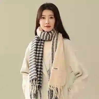 匹克 日系休闲 加厚保暖流苏 绒线围巾 男女同款情侣款