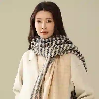 匹克 高级感格子流苏 保暖三件套 绒线围巾 男女同款情侣款