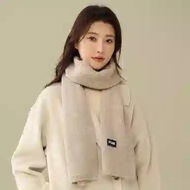 匹克 秋冬季新款韩版保暖加厚针织纯色 绒线围巾 男女同款情侣款 两件套