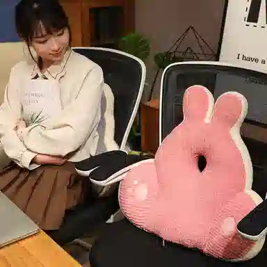 雄俊 抽条绒简约卡通动物靠垫 靠背 软包 玩偶周边