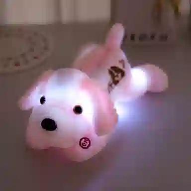 雄俊 创意浪漫发光狗 软萌可爱趴趴狗 炫彩灯光狗 大耳朵修狗布娃娃 玩偶 毛绒公仔