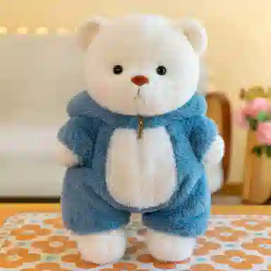 雄俊  可爱变身关节小熊  关节会动 呆萌丽娜 变身鲨鱼恐龙小熊衣服可脱 玩偶 毛绒牛仔