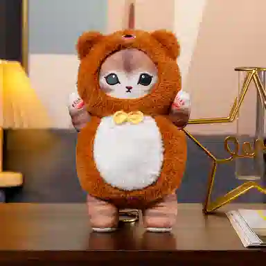 雄俊 可爱变身鲨鱼猫娃娃 呆萌小猫咪抱枕 变身小动物系列 玩偶 毛绒公仔