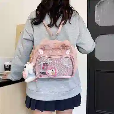 雄俊 可爱斜跨包女痛包吧唧包二次元日系单肩包手提包学院风 治愈 玩偶周边