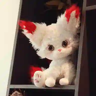 雄俊 大漂亮火尾白狐 软绵绵冬雪狐狸 惊艳软萌小狐狸 坐姿 玩偶 毛绒公仔