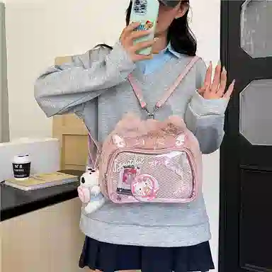 雄俊 可爱斜跨包女痛包吧唧包二次元日系单肩包手提包学院风 治愈 玩偶周边