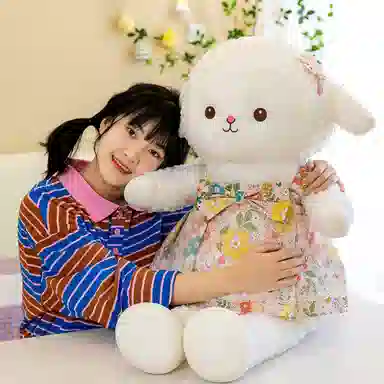 雄俊 可爱毛毛羊安抚 柔软小白羊绵羊布娃娃 玩偶 毛绒公仔