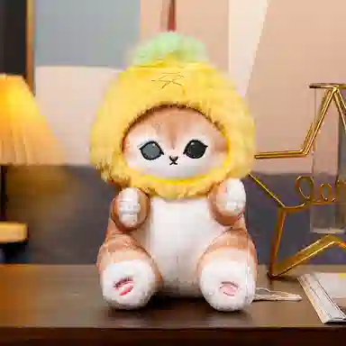 雄俊 可爱变身鲨鱼猫娃娃 呆萌小猫咪抱枕 变身小动物系列 玩偶 毛绒公仔