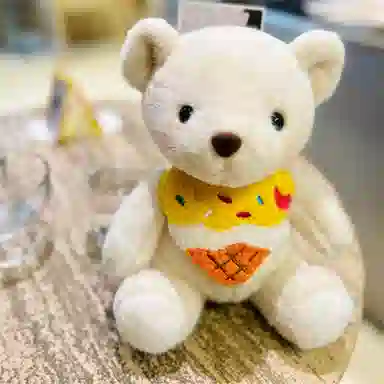 雄俊 生日帽熊兔 玩偶 毛绒公仔