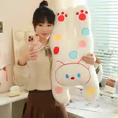 雄俊 波点趴趴猫咪 时尚圆点个性小奶猫 玩偶 毛绒公仔