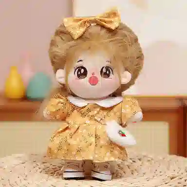雄俊 可爱小萌棉花娃娃百变造型 带骨架换装小裙子超萌表情编发小女孩萝莉田园风 玩偶 毛绒公仔