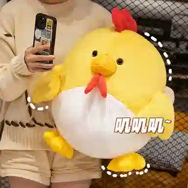 雄俊 可爱啵啵鸡 大公鸡小鸡抱枕 呆萌布娃娃 玩偶 毛绒公仔