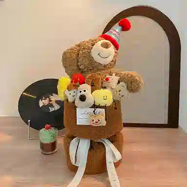 雄俊 超萌元气超可爱小熊花束 创意卡通 玩偶周边