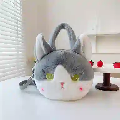 雄俊 卡通可爱猫咪单肩包 狐狸公仔挎包 萌系卡通手提包 玩偶周边