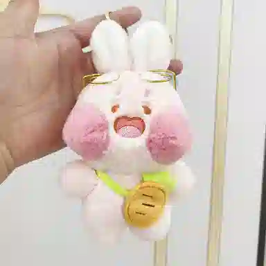 雄俊 可爱眼镜萝卜兔 有文化兔抓机娃娃 包包挂件 玩偶 毛绒挂件