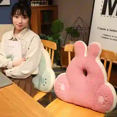雄俊 抽条绒简约卡通动物靠垫 靠背 软包 玩偶周边